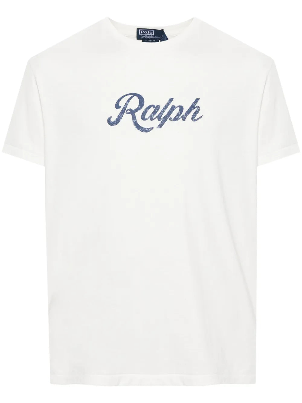 camiseta de algodão com estampa de logotipo