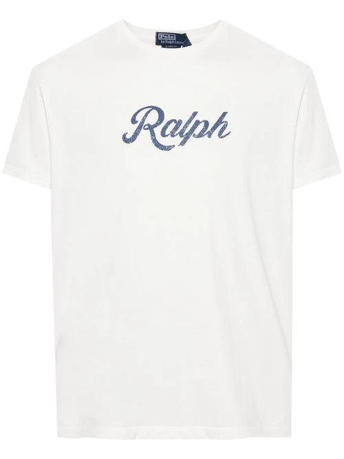 camiseta de algodão com estampa de logotipo