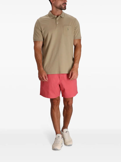 camisa polo de algodão com logotipo bordado