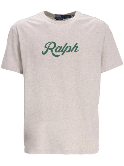 camiseta com estampa de logotipo