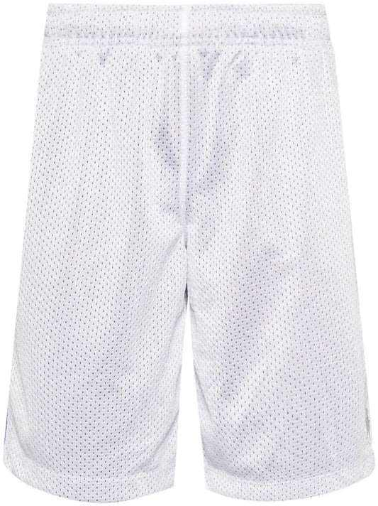 shorts de malha com estampa de logotipo