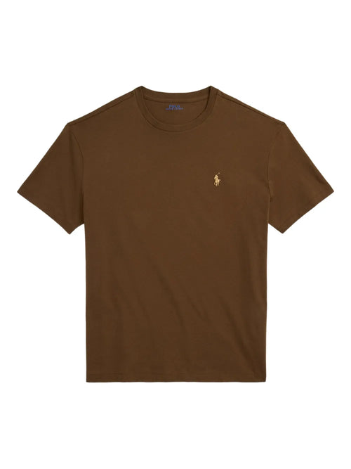 camiseta de algodão com gola redonda