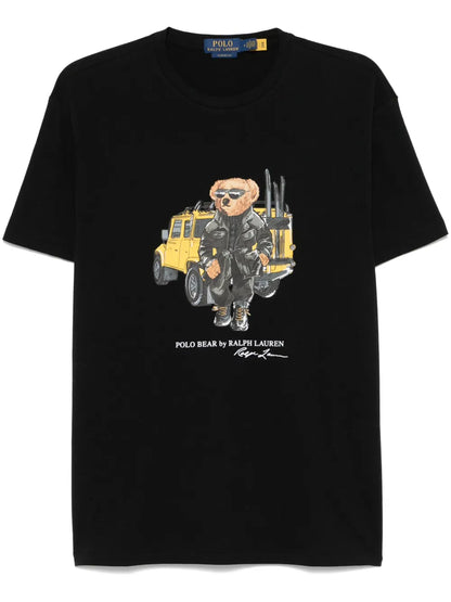 Camiseta Polo com estampa de urso