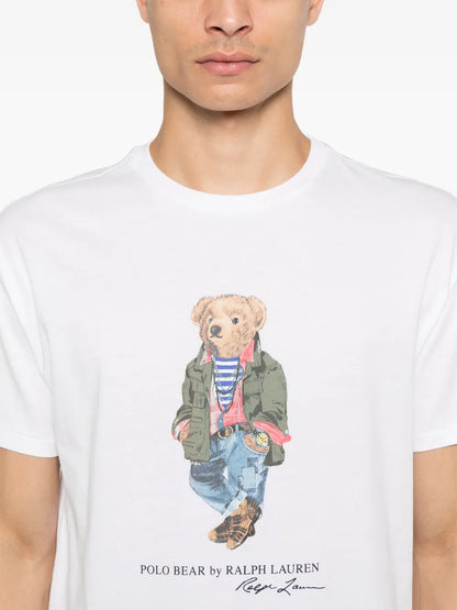 Camiseta Polo com estampa de urso