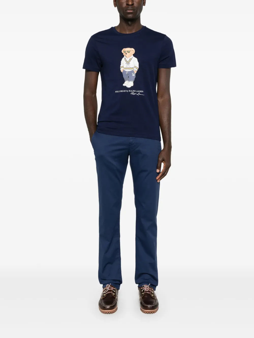 Camiseta Polo com estampa de urso