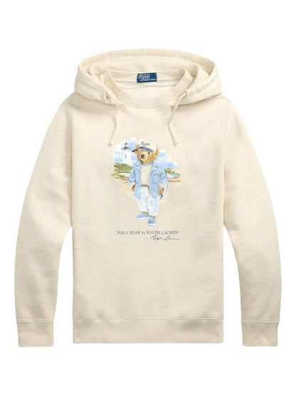Moletom com capuz com estampa de urso