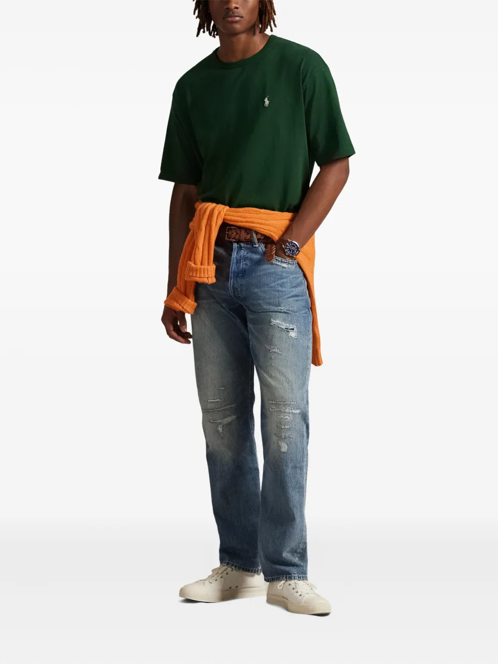 camiseta de manga curta com gola redonda