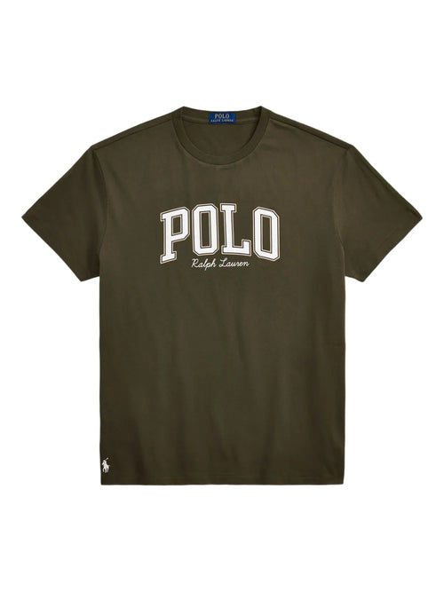 camiseta com estampa de logotipo