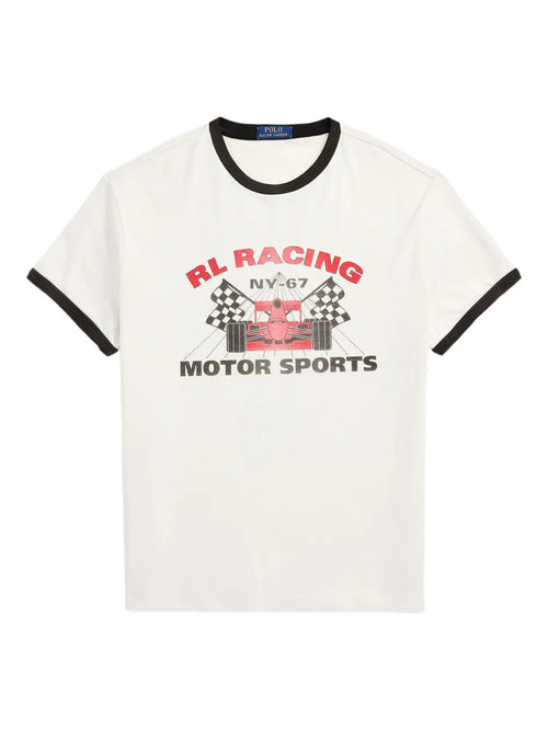 camiseta com estampa de corrida